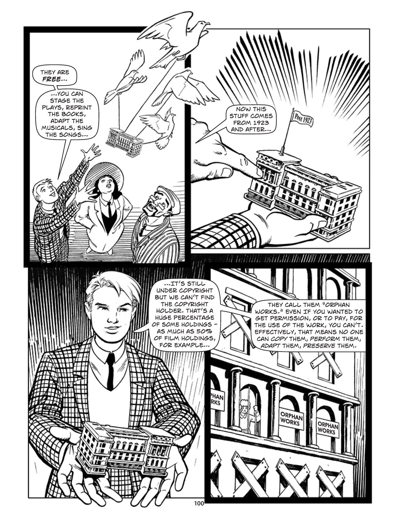 Theft! A History of Music, page 103. Theft! A History of Music by James Boyle and Jennifer Jenkins, CC BY-NC-SA. Duke Center for the Study of the Public Domain. https://cspd.law.duke.edu/musiccomic/download/