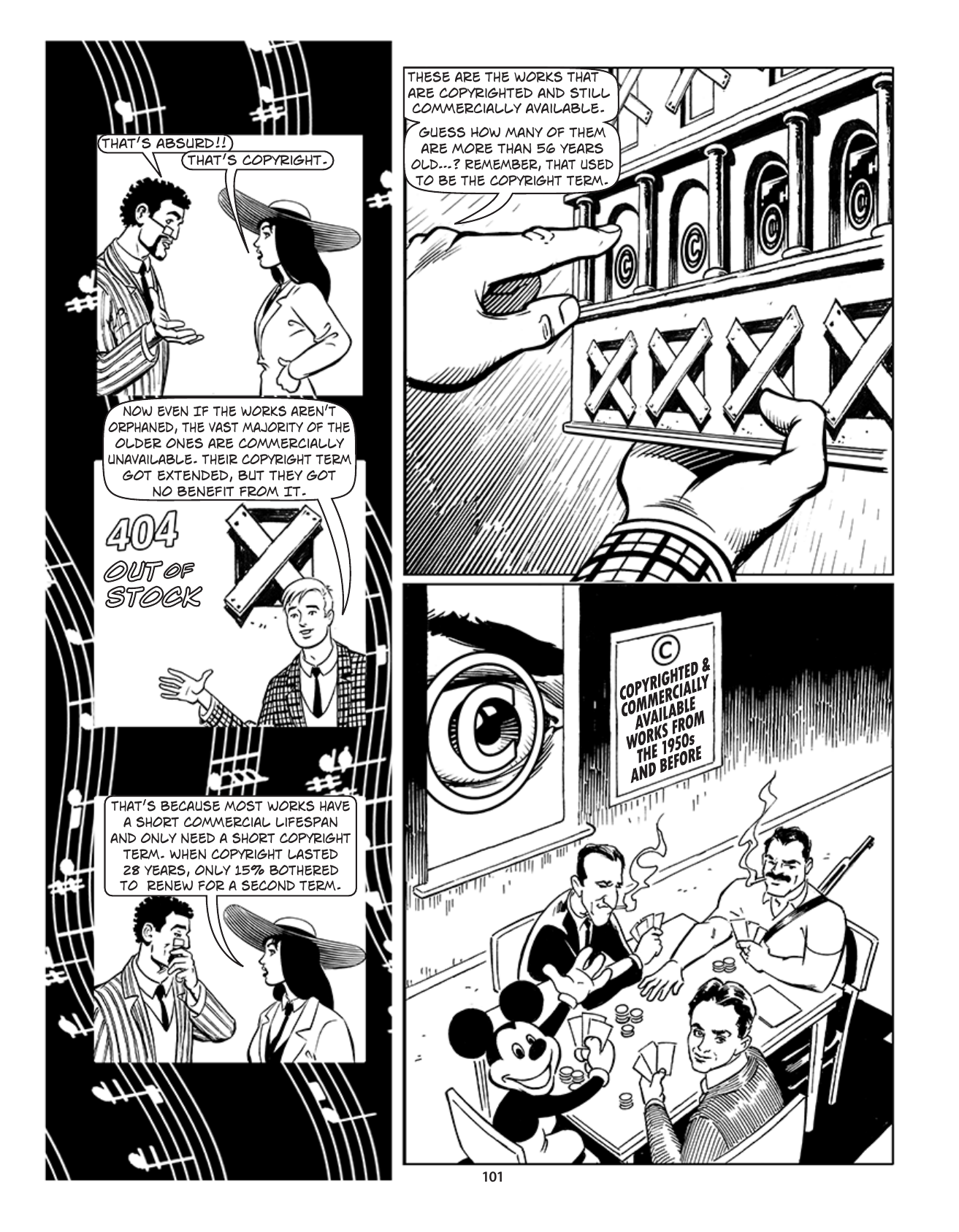 Theft! A History of Music, page 104. Theft! A History of Music by James Boyle and Jennifer Jenkins, CC BY-NC-SA. Duke Center for the Study of the Public Domain. https://cspd.law.duke.edu/musiccomic/download/