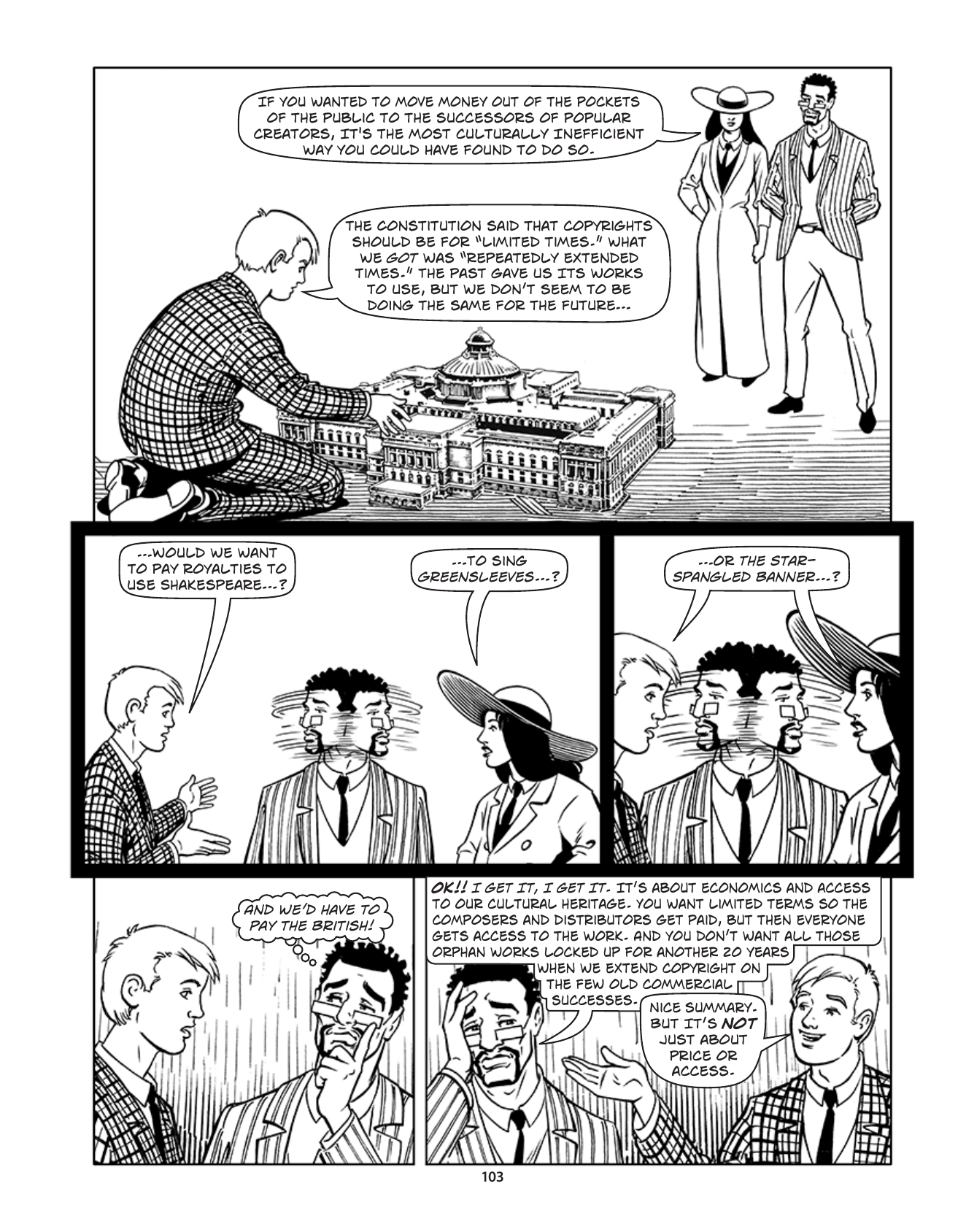 Theft! A History of Music, page 106. Theft! A History of Music by James Boyle and Jennifer Jenkins, CC BY-NC-SA. Duke Center for the Study of the Public Domain. https://cspd.law.duke.edu/musiccomic/download/