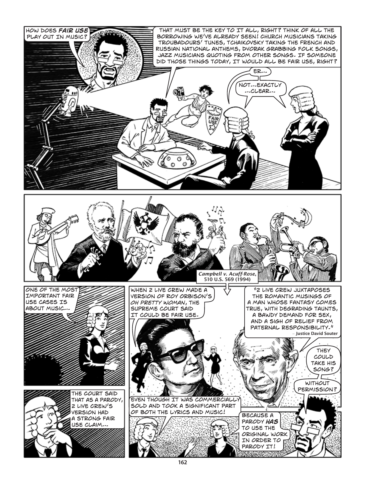 Theft! A History of Music, page 165. Theft! A History of Music by James Boyle and Jennifer Jenkins, CC BY-NC-SA. Duke Center for the Study of the Public Domain. https://cspd.law.duke.edu/musiccomic/download/