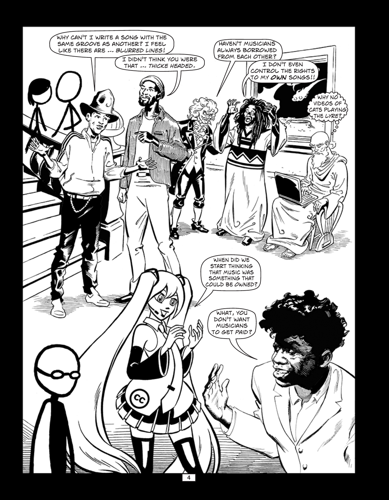 Theft! A History of Music, page 7. Theft! A History of Music by James Boyle and Jennifer Jenkins, CC BY-NC-SA. Duke Center for the Study of the Public Domain. https://cspd.law.duke.edu/musiccomic/download/