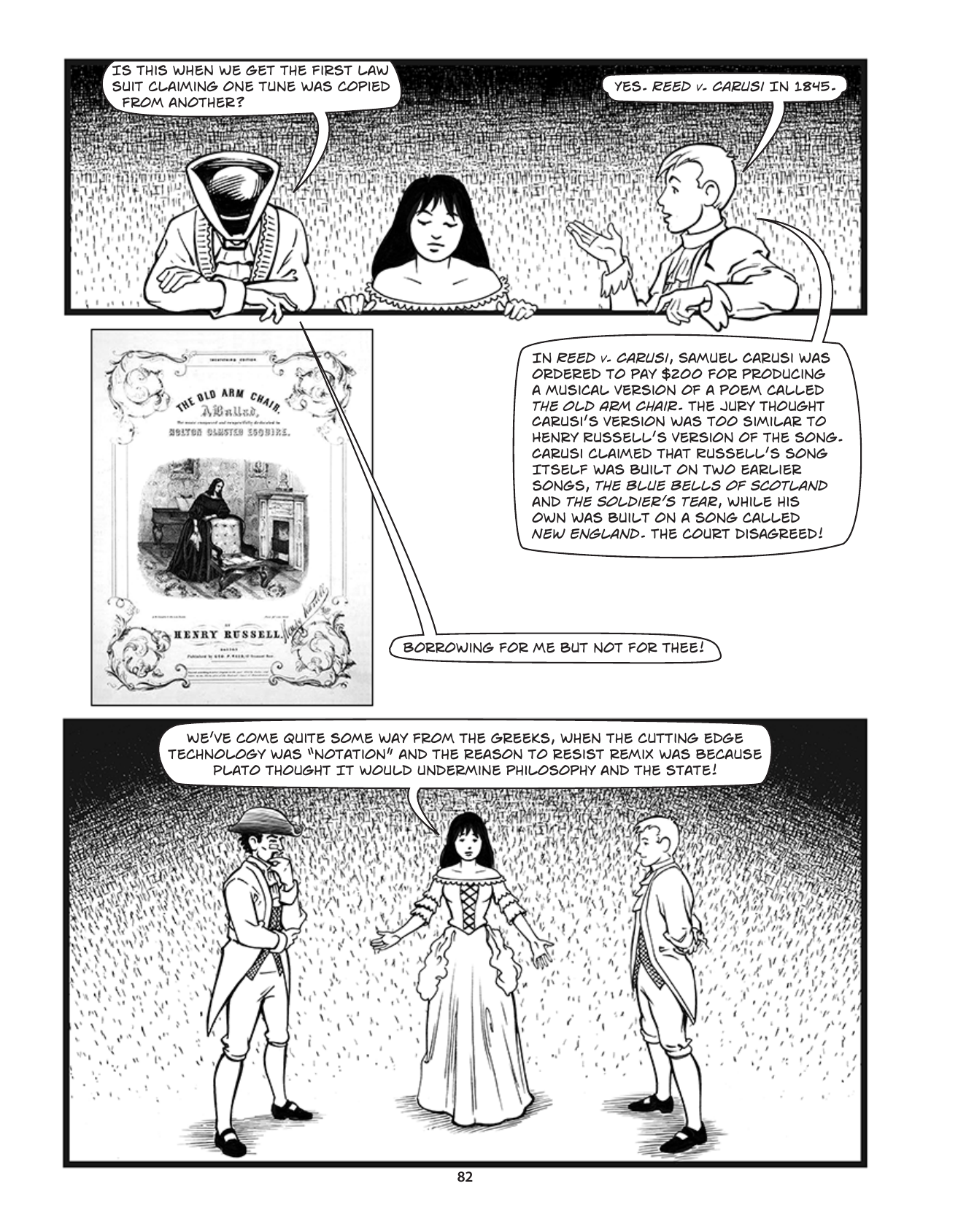 Theft! A History of Music, page 85. Theft! A History of Music by James Boyle and Jennifer Jenkins, CC BY-NC-SA. Duke Center for the Study of the Public Domain. https://cspd.law.duke.edu/musiccomic/download/