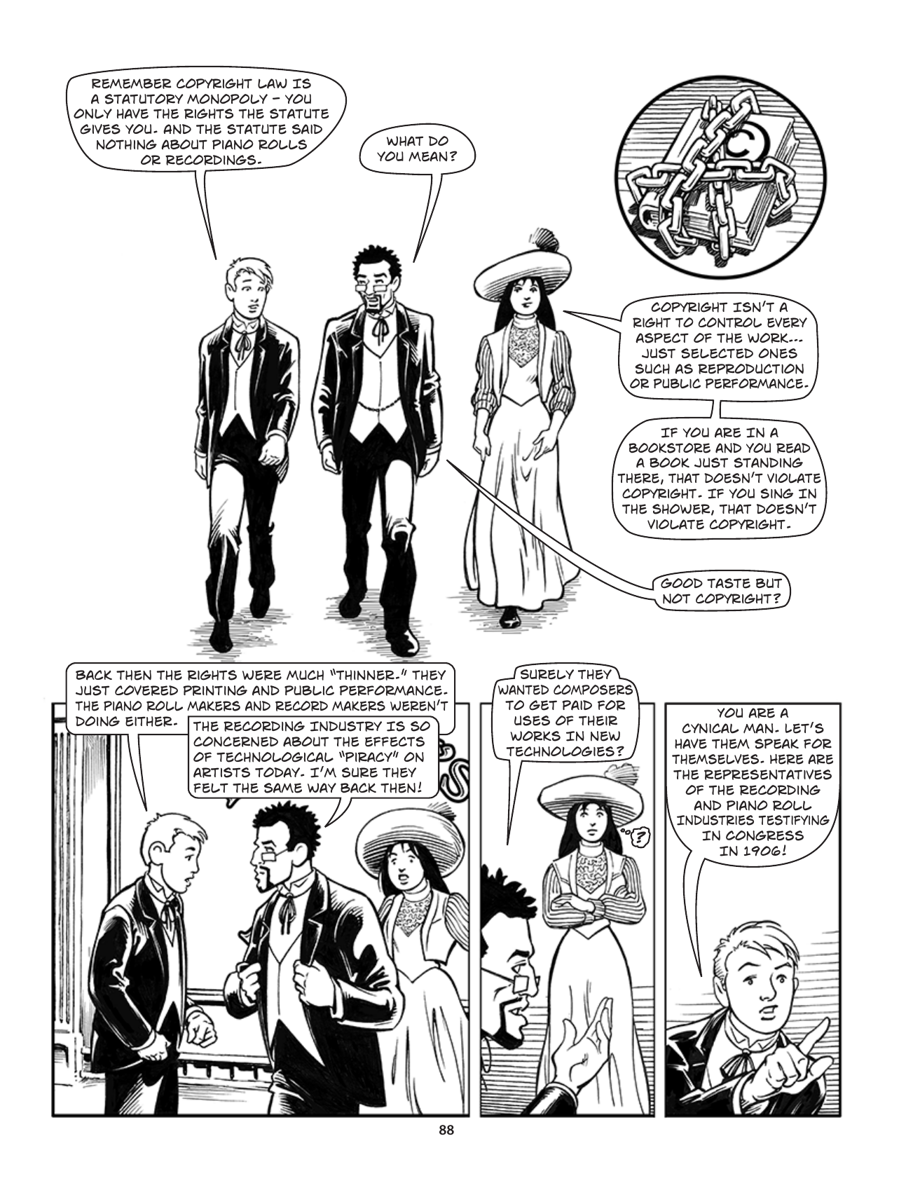 Theft! A History of Music, page 91. Theft! A History of Music by James Boyle and Jennifer Jenkins, CC BY-NC-SA. Duke Center for the Study of the Public Domain. https://cspd.law.duke.edu/musiccomic/download/