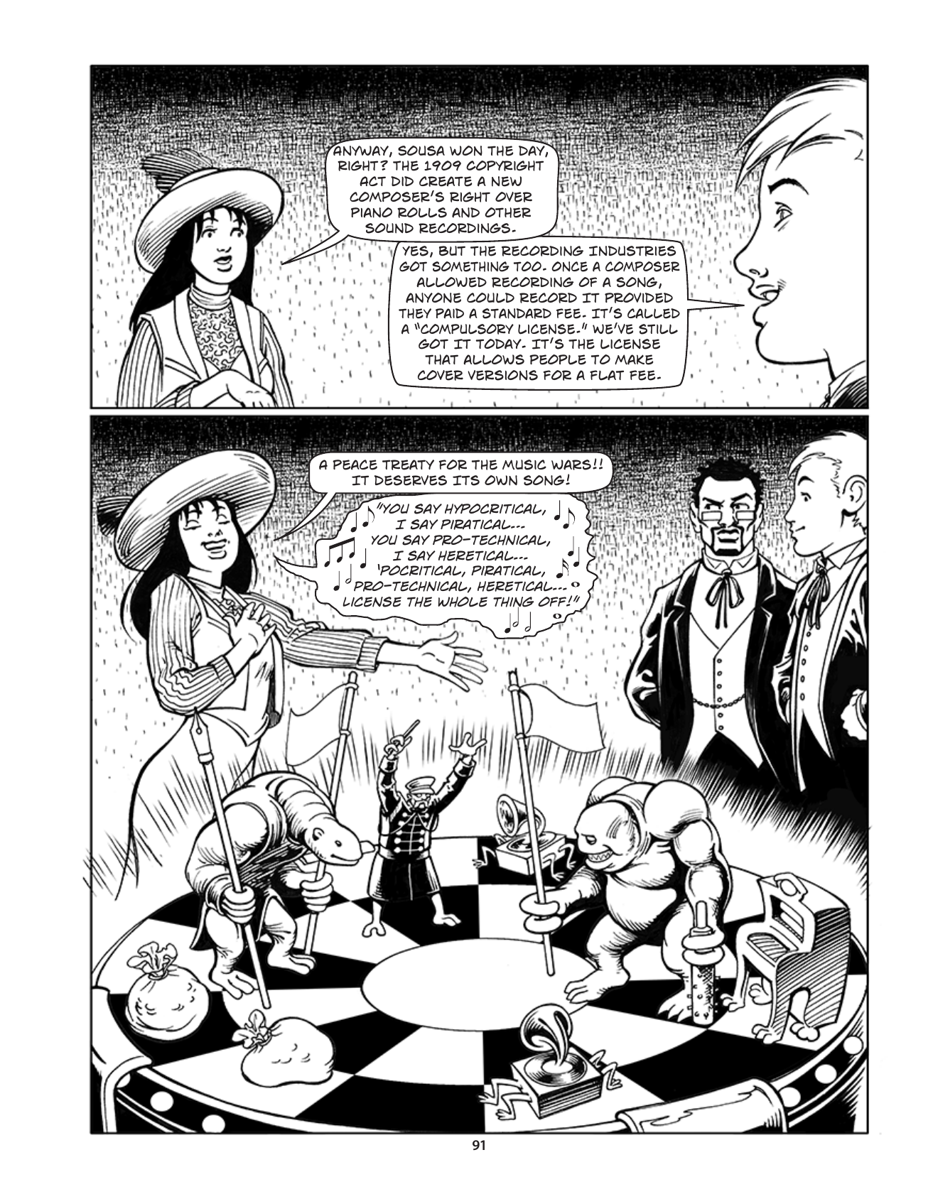Theft! A History of Music, page 94. Theft! A History of Music by James Boyle and Jennifer Jenkins, CC BY-NC-SA. Duke Center for the Study of the Public Domain. https://cspd.law.duke.edu/musiccomic/download/