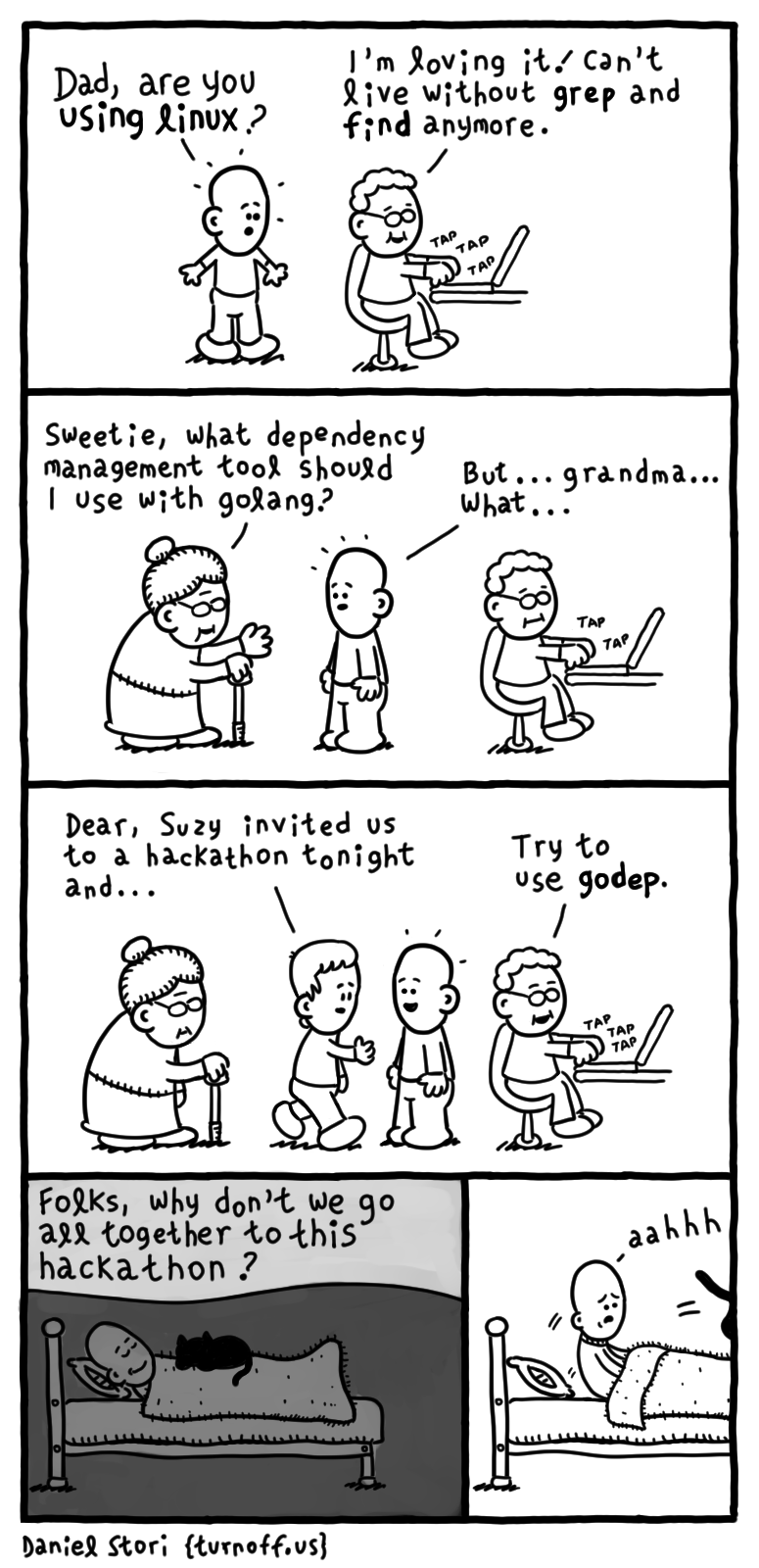 turnoff.us – the depressed developer 21 (2018-01-14). Daniel Stori, CC BY-NC-SA 4.0. https://turnoff.us/geek/the-depressed-developer-21/