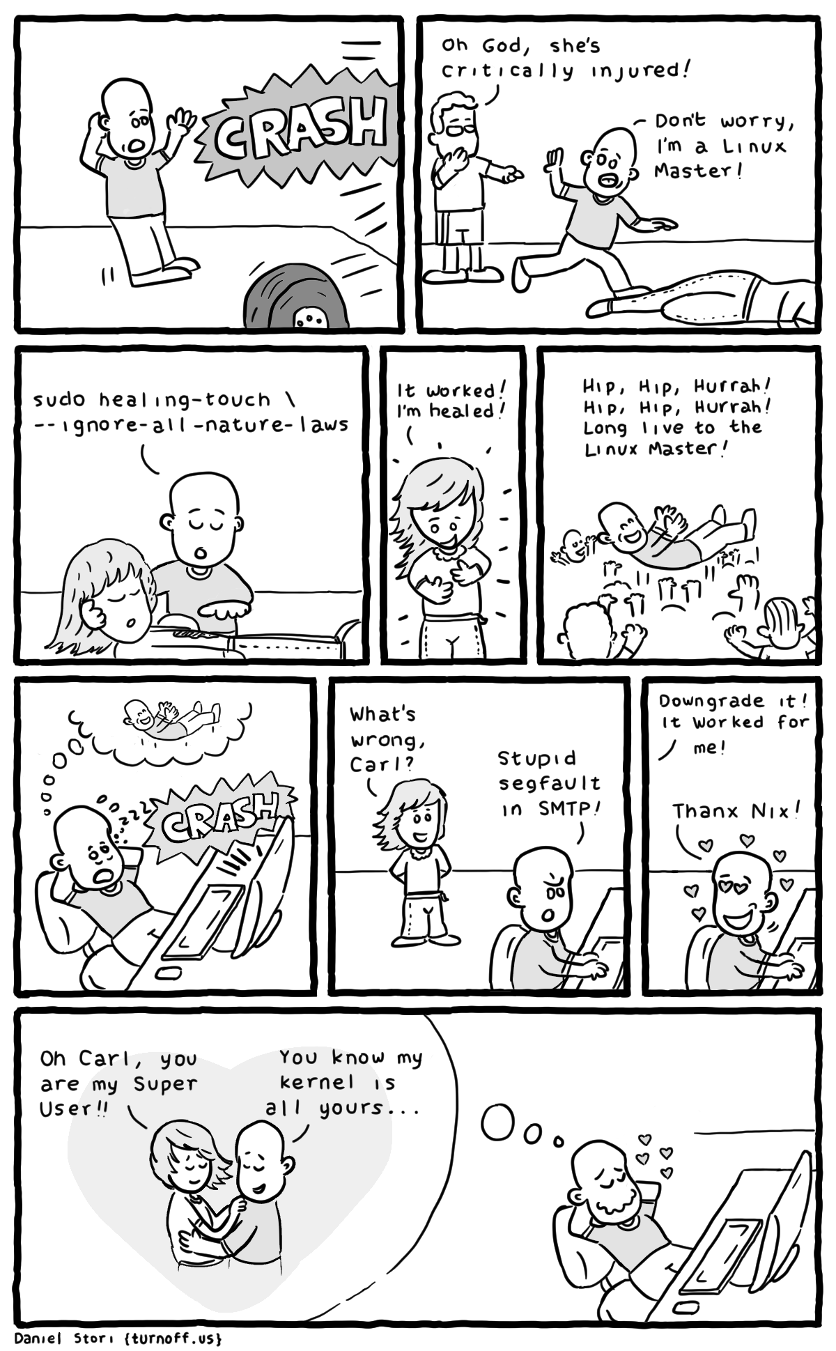 turnoff.us – linux master hero (2016-02-13). Daniel Stori, CC BY-NC-SA 4.0. https://turnoff.us/geek/linux-master-hero/