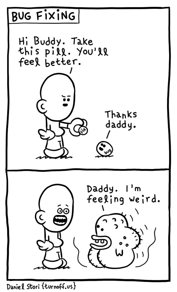 turnoff.us – the depressed developer 25 (2018-04-26). Daniel Stori, CC BY-NC-SA 4.0. https://turnoff.us/geek/the-depressed-developer-25/
