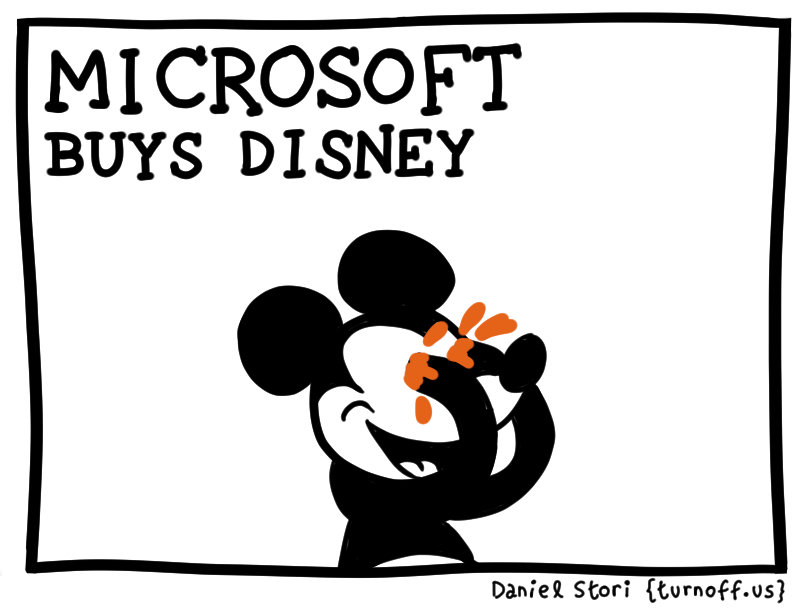 turnoff.us – disney buys linux (2018-07-29), part 2. Daniel Stori, CC BY-NC-SA 4.0. https://turnoff.us/geek/disney-buys-linux/