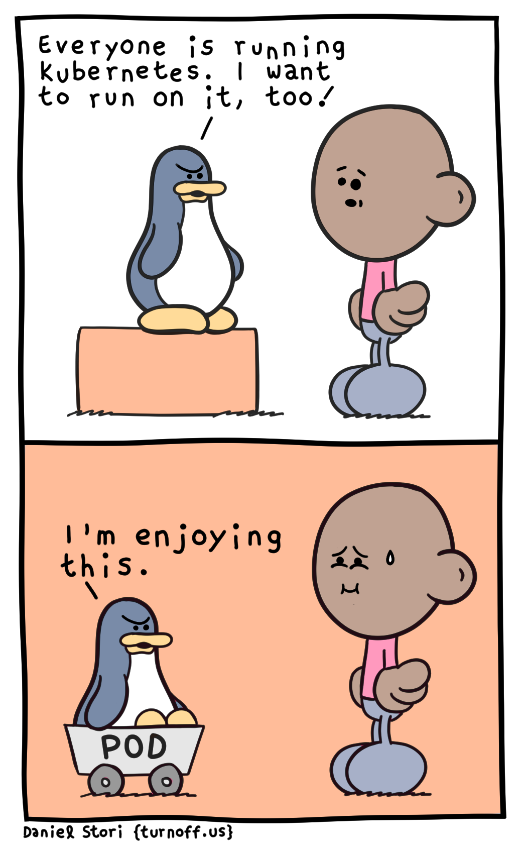 turnoff.us – the depressed developer 44 (2019-02-25). Daniel Stori, CC BY-NC-SA 4.0. https://turnoff.us/geek/the-depressed-developer-44/