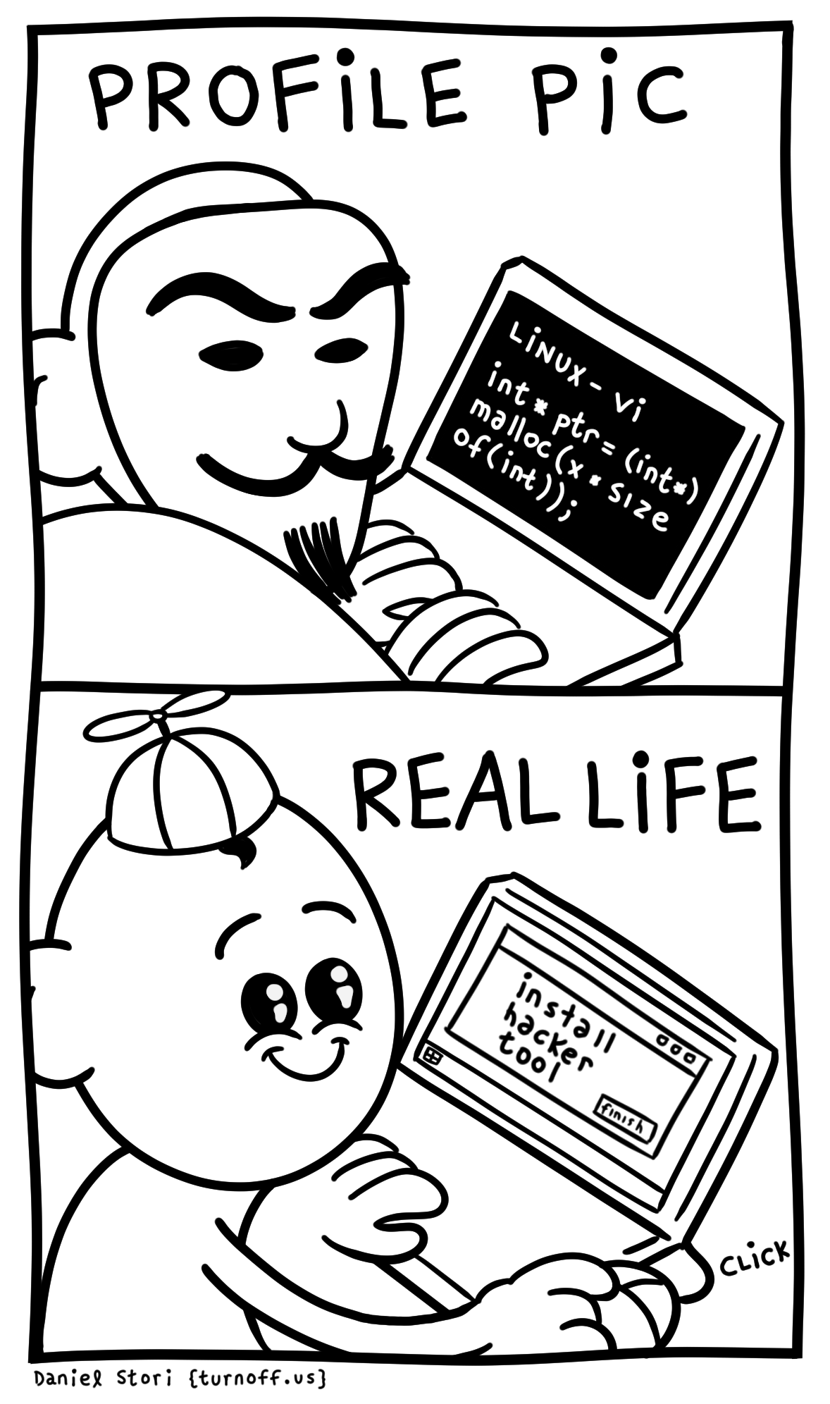 turnoff.us – profile pics vs real life (2019-08-18). Daniel Stori, CC BY-NC-SA 4.0. https://turnoff.us/geek/profile-pic-vs-real-life/