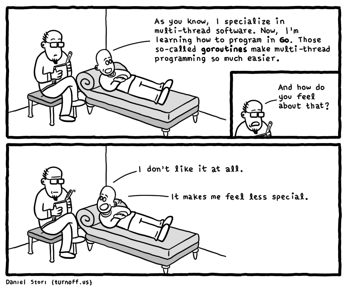 turnoff.us – the depressed developer 10 (2017-02-08). Daniel Stori, CC BY-NC-SA 4.0. https://turnoff.us/geek/the-depressed-developer-10/