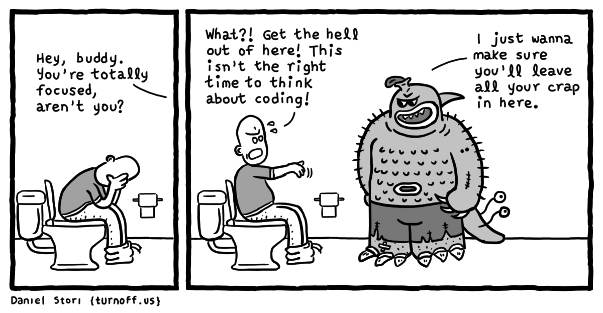 turnoff.us – the depressed developer 11 (2017-02-28). Daniel Stori, CC BY-NC-SA 4.0. https://turnoff.us/geek/the-depressed-developer-11/