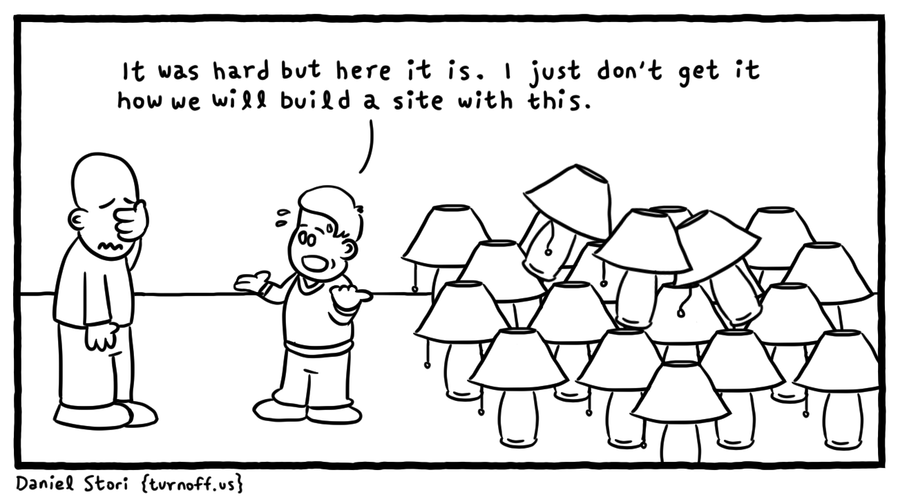 turnoff.us – when you hire the wrong architect (2017-04-08). Daniel Stori, CC BY-NC-SA 4.0. https://turnoff.us/geek/wrong-architect/