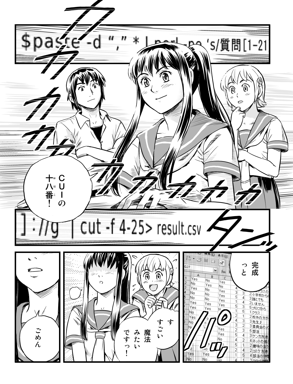 うぶんちゅ! 第2話 11ページ。瀬尾浩史（Seotch）／アスキー・メディアワークス。CC BY-NC 3.0 (https://creativecommons.org/licenses/by-nc/3.0/).