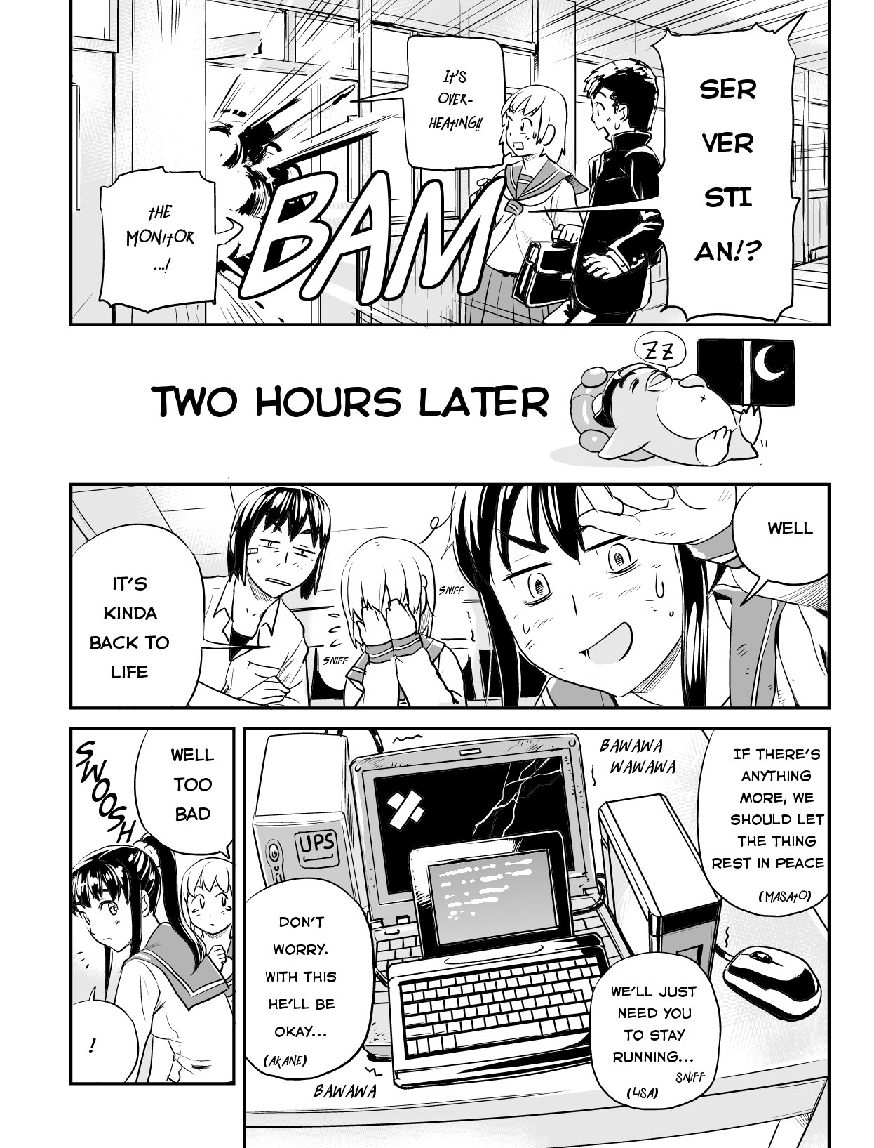 Ubunchu! chapter 11, page 9. Hiroshi Seo (Seotch), published by ASCII Media Works in Ubuntu Magazine Japan. License — original CC BY-NC 3.0 (https://creativecommons.org/licenses/by-nc/3.0/); English translation by Tarek Saier (https://sirtetris.gitlab.io/ubunchu-translation/), CC BY-NC 4.0.