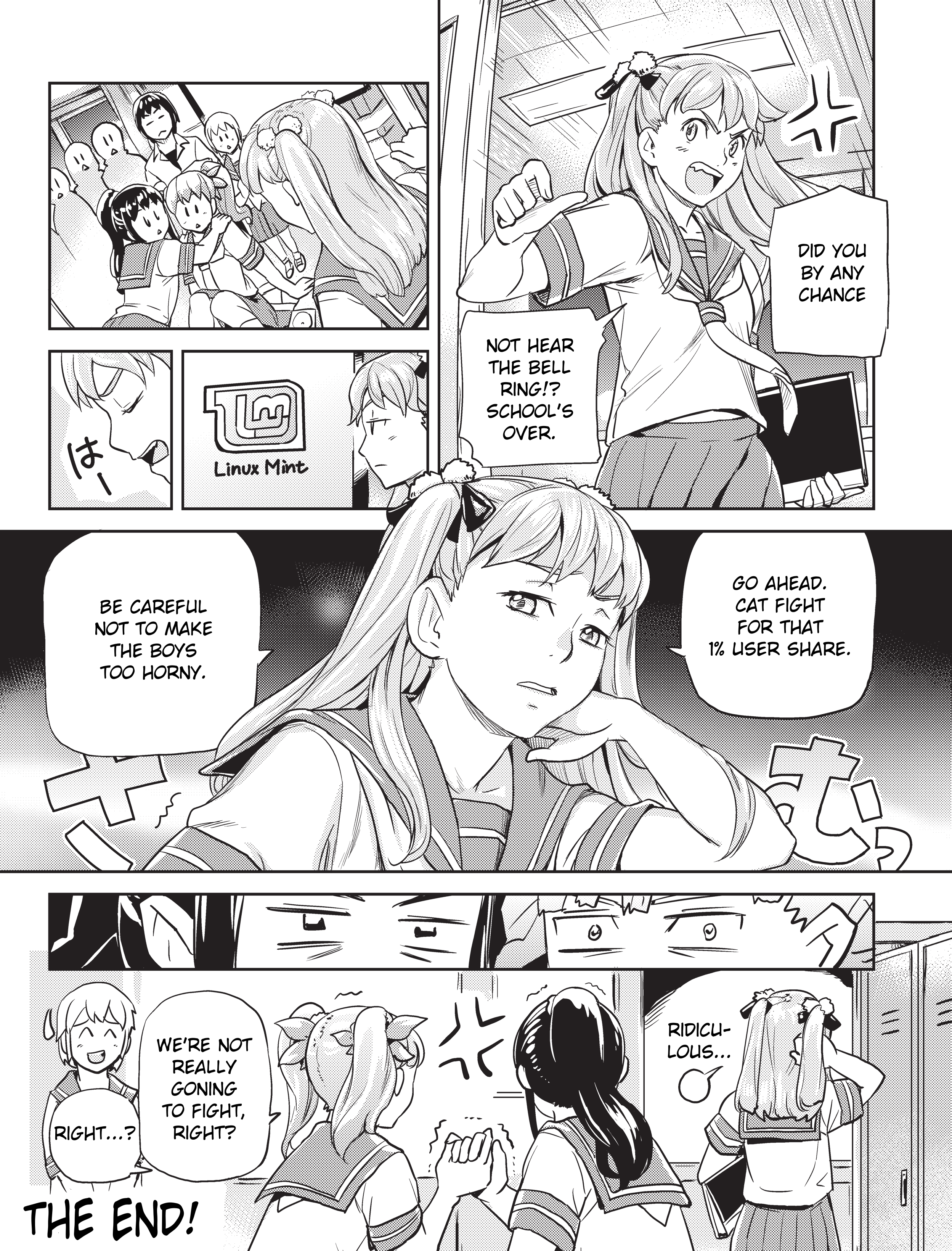 Ubunchu! chapter 12, page 16. Hiroshi Seo (Seotch), published by ASCII Media Works in Ubuntu Magazine Japan. License — original CC BY-NC-SA 2.1 JP (https://creativecommons.org/licenses/by-nc-sa/2.1/jp/); English translation by Tarek Saier, cleaning & typesetting by PublicDesert (https://github.com/publicdesert/ubunchu_english), CC BY-NC-SA 4.0.