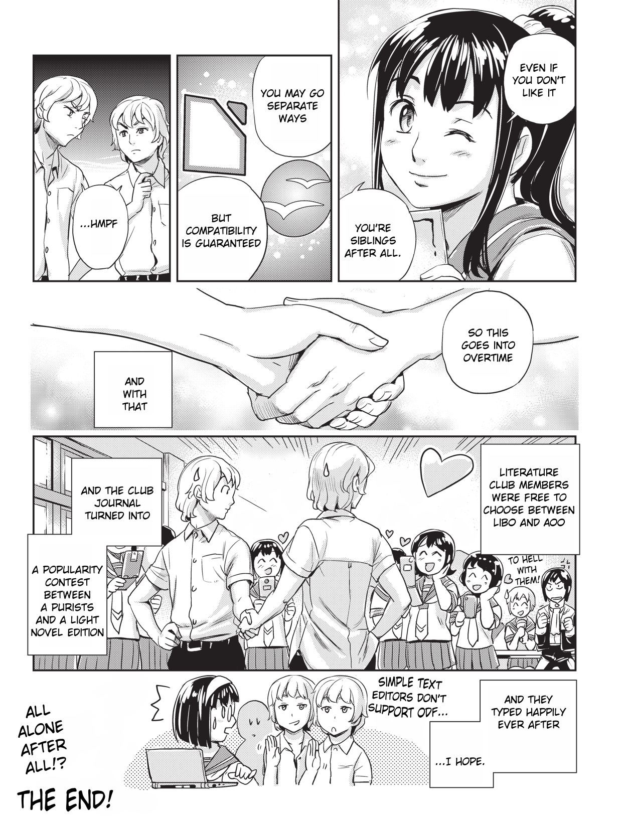 Ubunchu! chapter 13, page 16. Hiroshi Seo (Seotch), published by ASCII Media Works in Ubuntu Magazine Japan. License — original CC BY-NC-SA 2.1 JP (https://creativecommons.org/licenses/by-nc-sa/2.1/jp/); English translation by Tarek Saier, cleaning & typesetting by PublicDesert (https://github.com/publicdesert/ubunchu_english), CC BY-NC-SA 4.0.