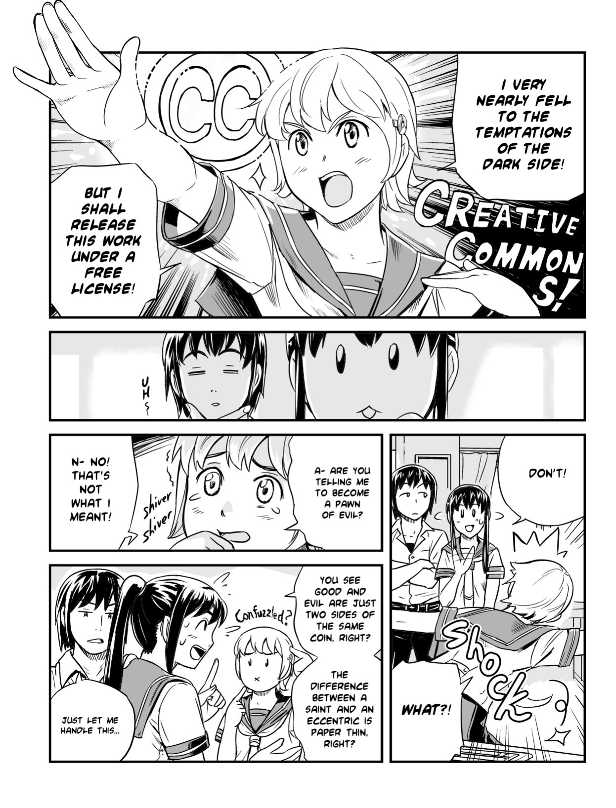 Ubunchu! chapter 4, page 6. Hiroshi Seo (Seotch), published by ASCII Media Works in Ubuntu Magazine Japan. License — original CC BY-NC 3.0 (https://creativecommons.org/licenses/by-nc/3.0/); English translation by the Ubunchu translators group (https://gitlab.com/ubunchu-translators/ubunchu), CC BY-NC 3.0.