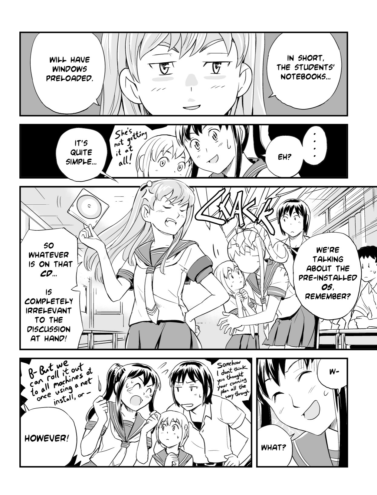 Ubunchu! chapter 5, page 11. Hiroshi Seo (Seotch), published by ASCII Media Works in Ubuntu Magazine Japan. License — original CC BY-NC 3.0 (https://creativecommons.org/licenses/by-nc/3.0/); English translation by the Ubunchu translators group (https://gitlab.com/ubunchu-translators/ubunchu), CC BY-NC 3.0.