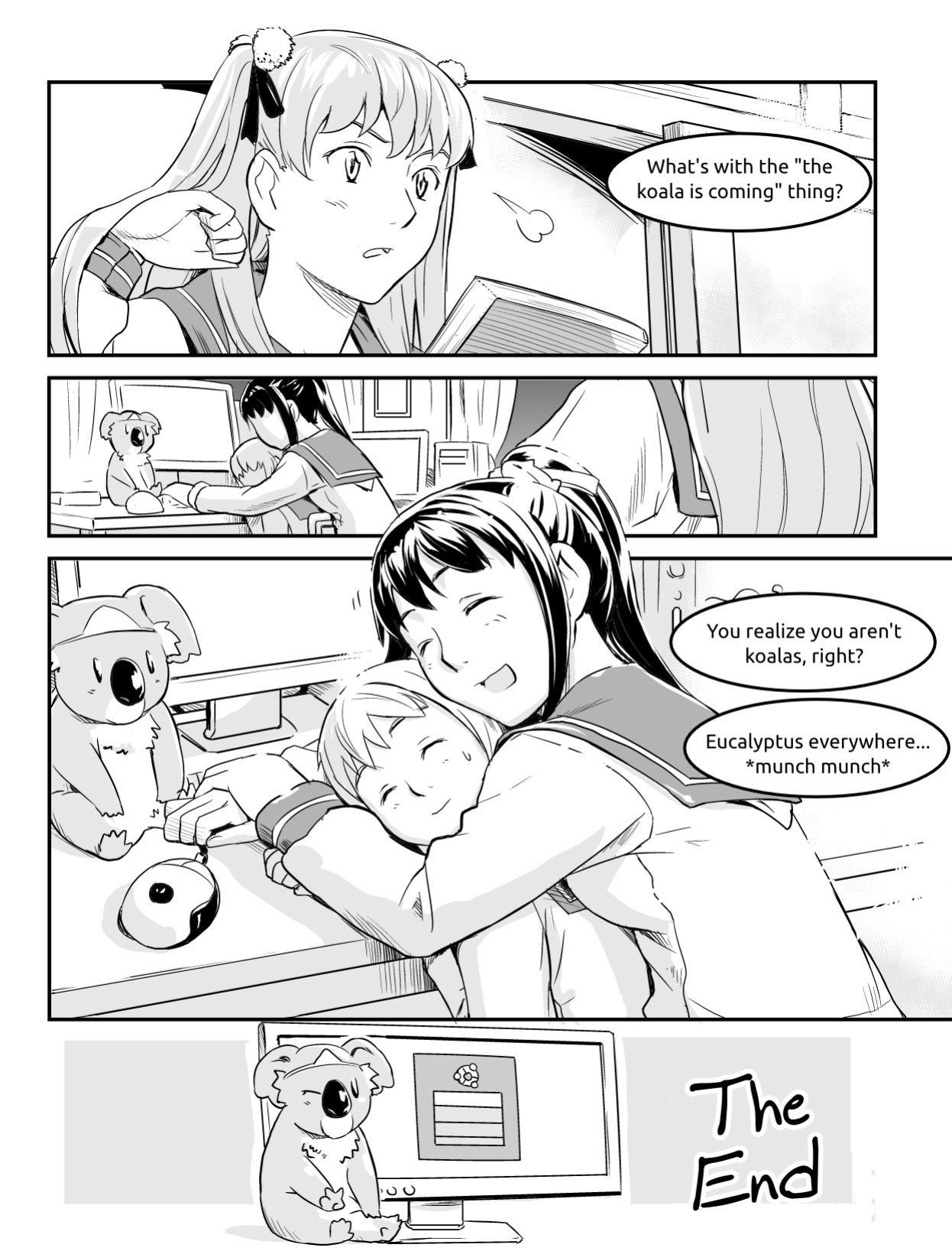 Ubunchu! chapter 6, page 12. Hiroshi Seo (Seotch), published by ASCII Media Works in Ubuntu Magazine Japan. License — original CC BY-NC 3.0 (https://creativecommons.org/licenses/by-nc/3.0/); English translation by the Ubunchu translators group (https://gitlab.com/ubunchu-translators/ubunchu), CC BY-NC 3.0; left-to-right edited edition (panels re-arranged by the translators).