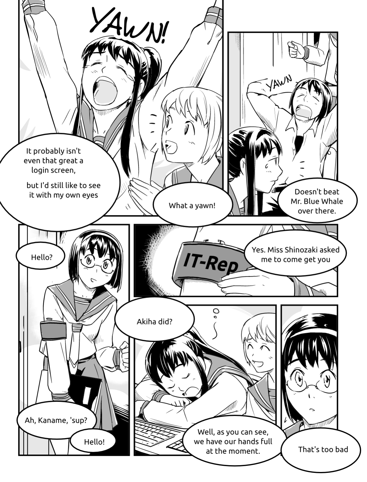 Ubunchu! chapter 6, page 4. Hiroshi Seo (Seotch), published by ASCII Media Works in Ubuntu Magazine Japan. License — original CC BY-NC 3.0 (https://creativecommons.org/licenses/by-nc/3.0/); English translation by the Ubunchu translators group (https://gitlab.com/ubunchu-translators/ubunchu), CC BY-NC 3.0; left-to-right edited edition (panels re-arranged by the translators).