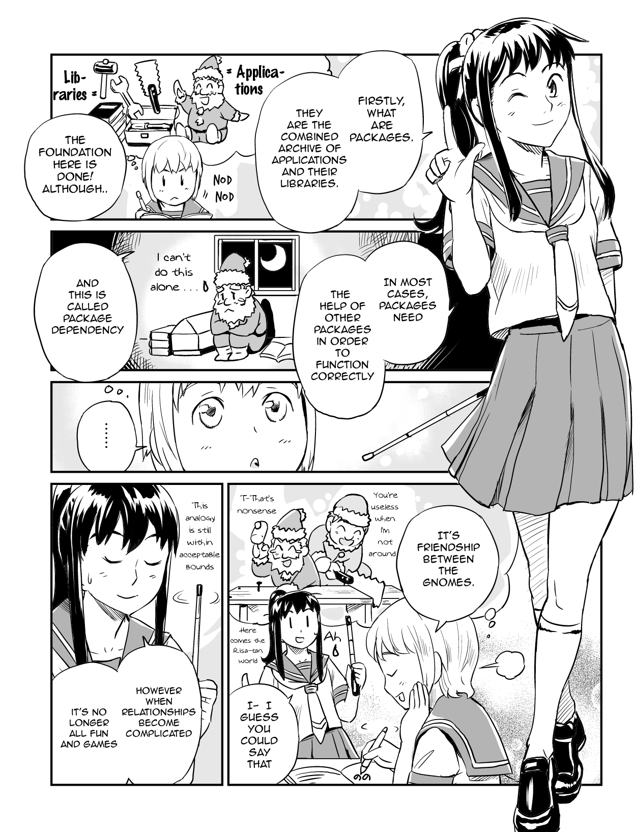 Ubunchu! chapter 8, page 5. Hiroshi Seo (Seotch), published by ASCII Media Works in Ubuntu Magazine Japan. License — original CC BY-NC 3.0 (https://creativecommons.org/licenses/by-nc/3.0/); English translation by the Ubunchu translators group (https://gitlab.com/ubunchu-translators/ubunchu), CC BY-NC 3.0.
