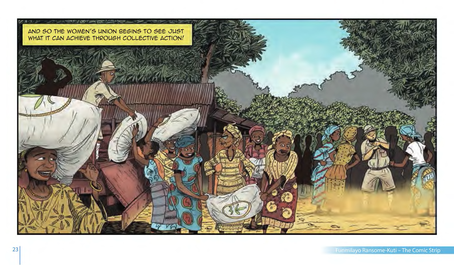 Funmilayo Ransome-Kuti and the Women’s Union of Abeokuta (UNESCO Series on Women in African History, 2014), comic strip page 16. Alaba Onajin (illustrations); Obioma Ofoego (script). © UNESCO 2014, CC BY-SA 3.0 IGO.