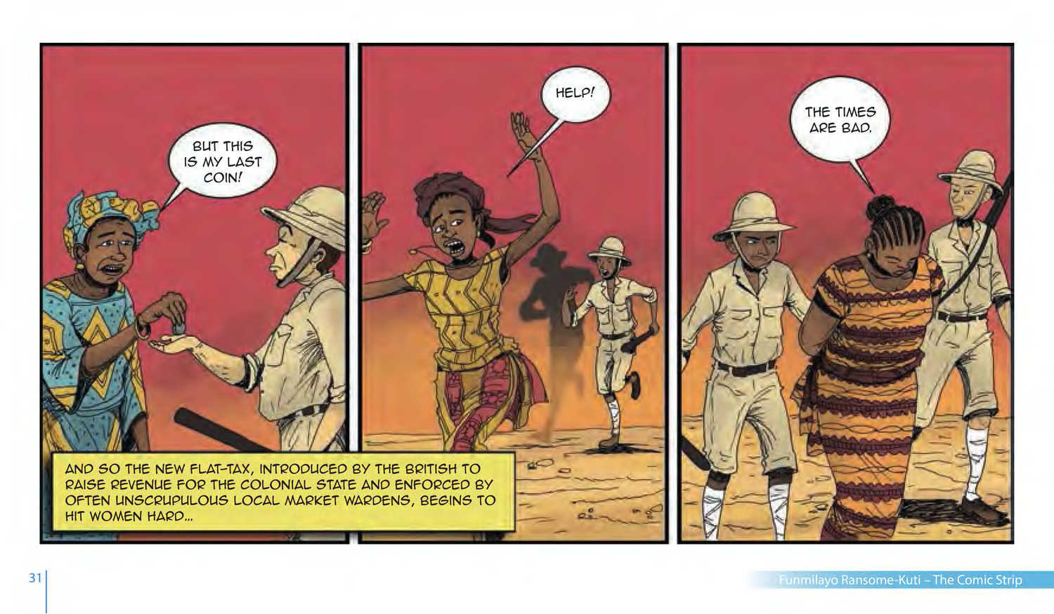 Funmilayo Ransome-Kuti and the Women’s Union of Abeokuta (UNESCO Series on Women in African History, 2014), comic strip page 24. Alaba Onajin (illustrations); Obioma Ofoego (script). © UNESCO 2014, CC BY-SA 3.0 IGO.