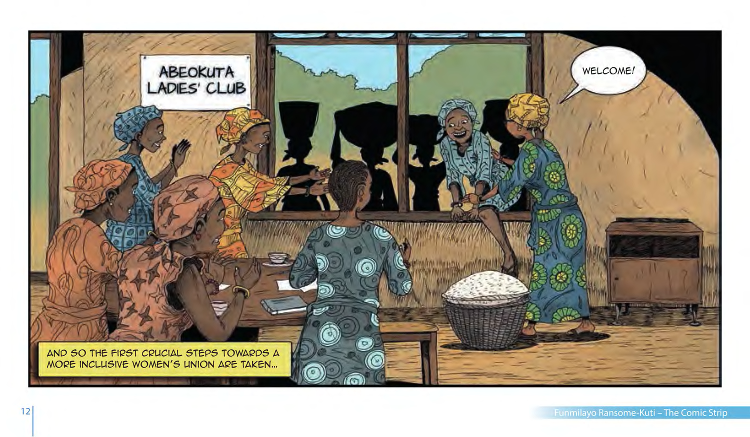 Funmilayo Ransome-Kuti and the Women’s Union of Abeokuta (UNESCO Series on Women in African History, 2014), comic strip page 5. Alaba Onajin (illustrations); Obioma Ofoego (script). © UNESCO 2014, CC BY-SA 3.0 IGO.