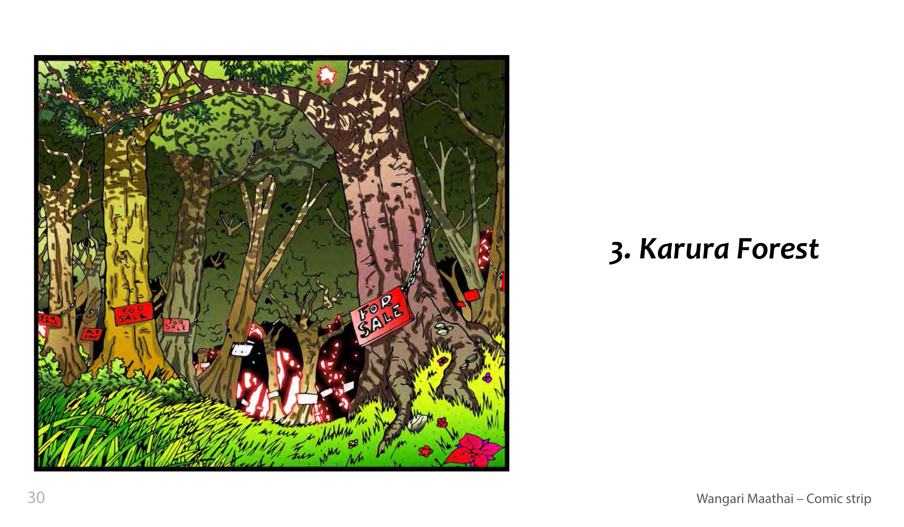 Wangari Maathai and the Green Belt Movement (UNESCO Series on Women in African History, 2014), comic strip page 23. Eric Muthoga (illustrations); Obioma Ofoego (script). © UNESCO 2014, CC BY-SA 3.0 IGO.