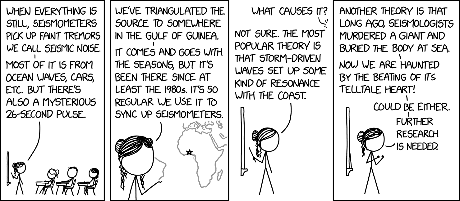There are some papers arguing that there's a volcanic component, but I personally think they're just feeling guilty and trying to cover the trail.