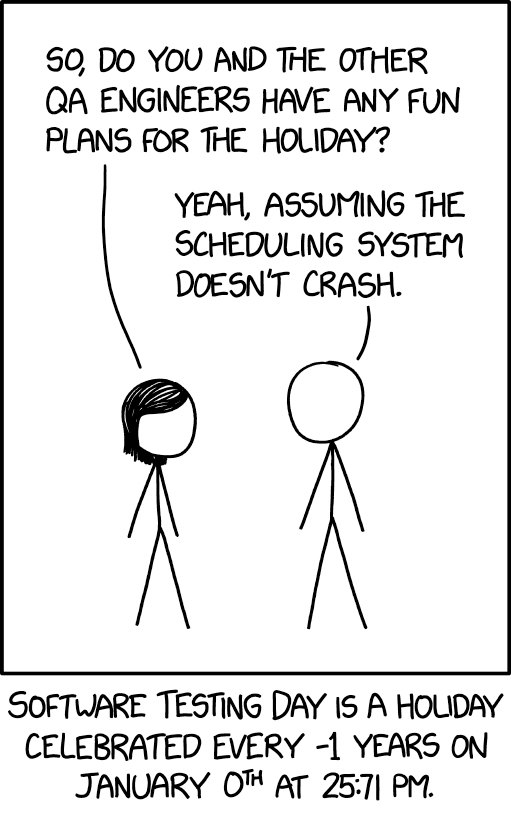 The company tried to document how often employees were celebrating Software Testing Day, but their recordkeeping system kept mysteriously crashing.