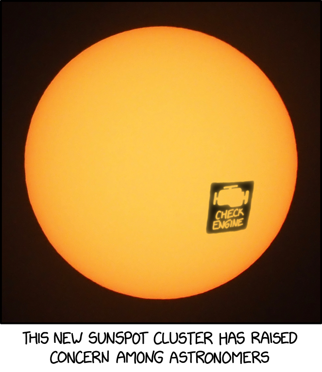 They say it's probably safe to keep orbiting for a while, but if it stays on or starts flashing we might have to call someone.