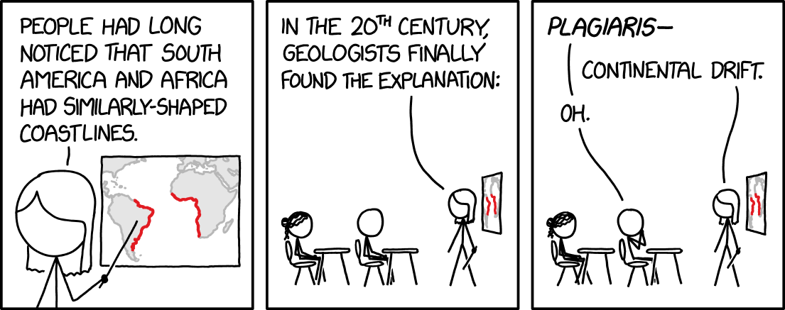 Hey! A bunch of the early Cretaceous fossils on each coast seem to have been plagiarized, too!